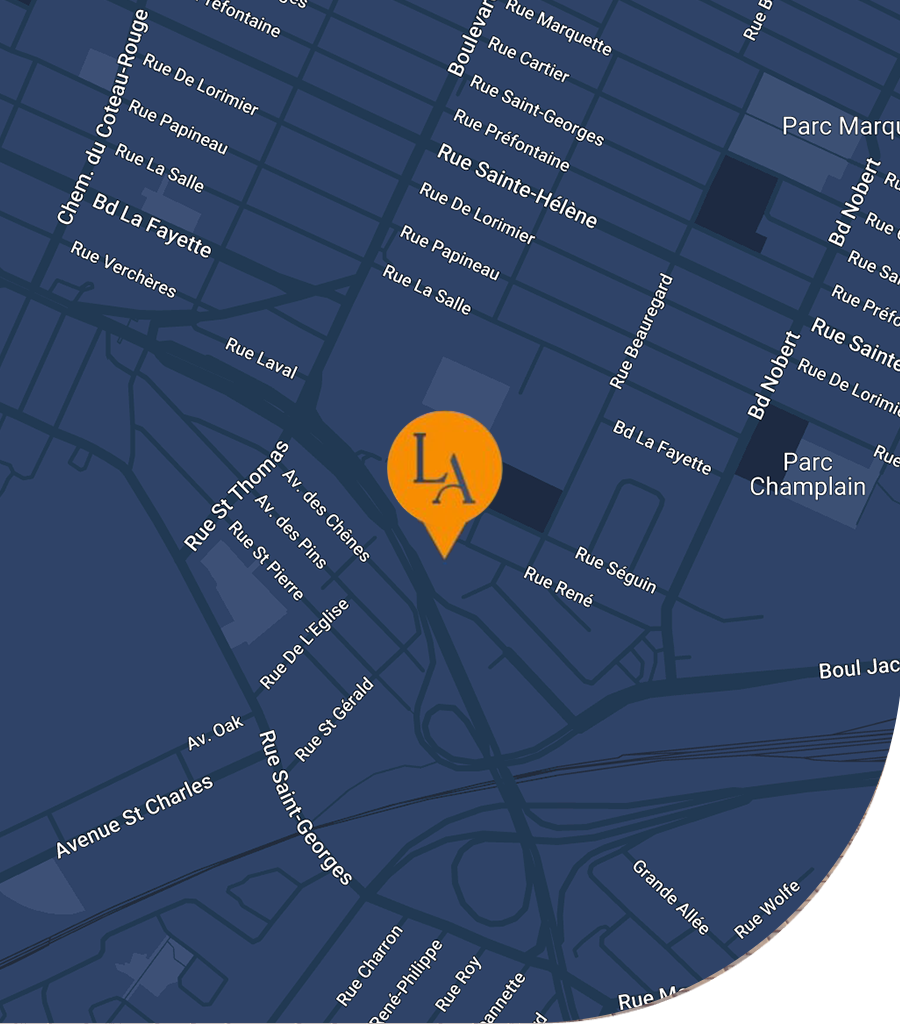 Map of the location of the Louis-Alexandre project in Longueuil