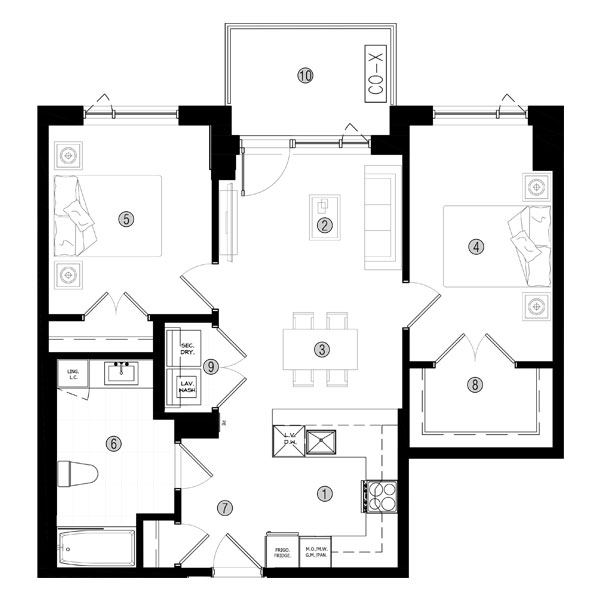 Plans des condos 802 et 902