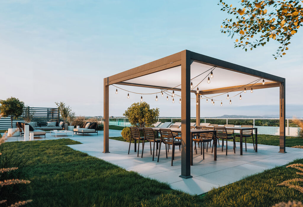 Terrasse sur le toit avec espace détente